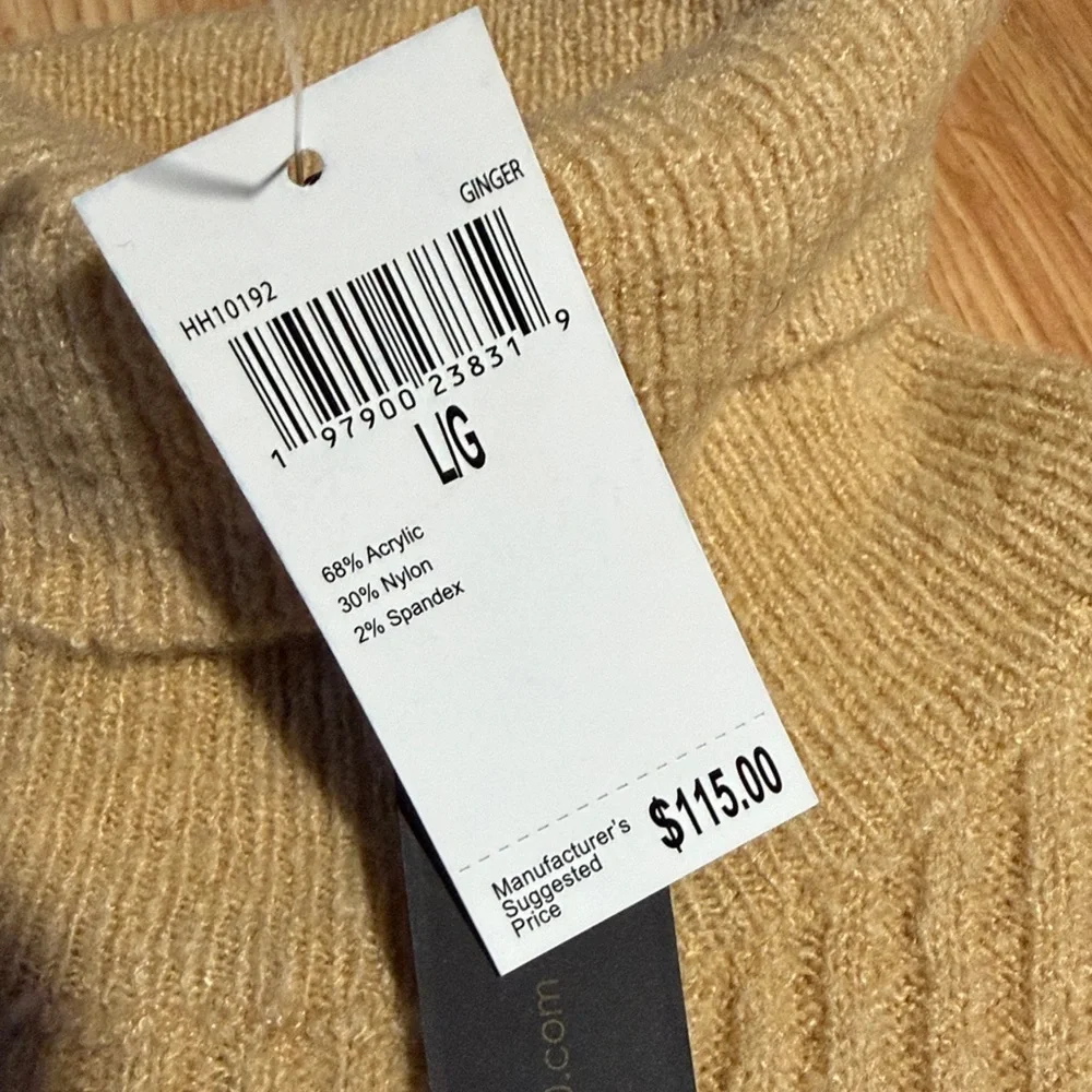 NWT House Of Harlow Ribbed Crop Turtleneck Sweater Size Large